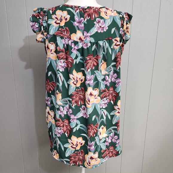 Loft Floral Print Blouse Tank Top - Picture 9 of 13